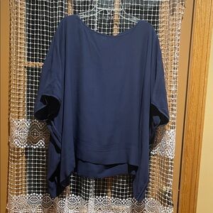 Diane von Furstenberg Navy Crewneck Blouse